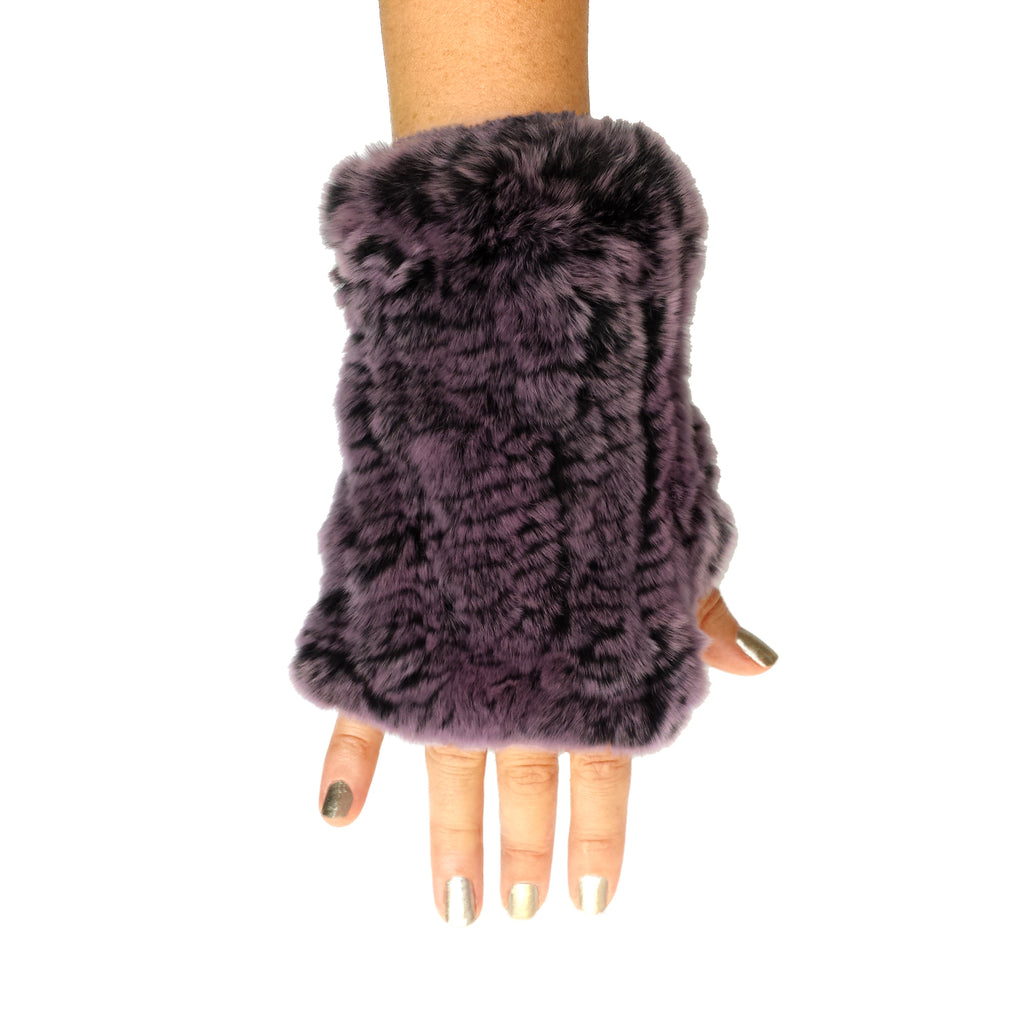 fingerless fur gloves