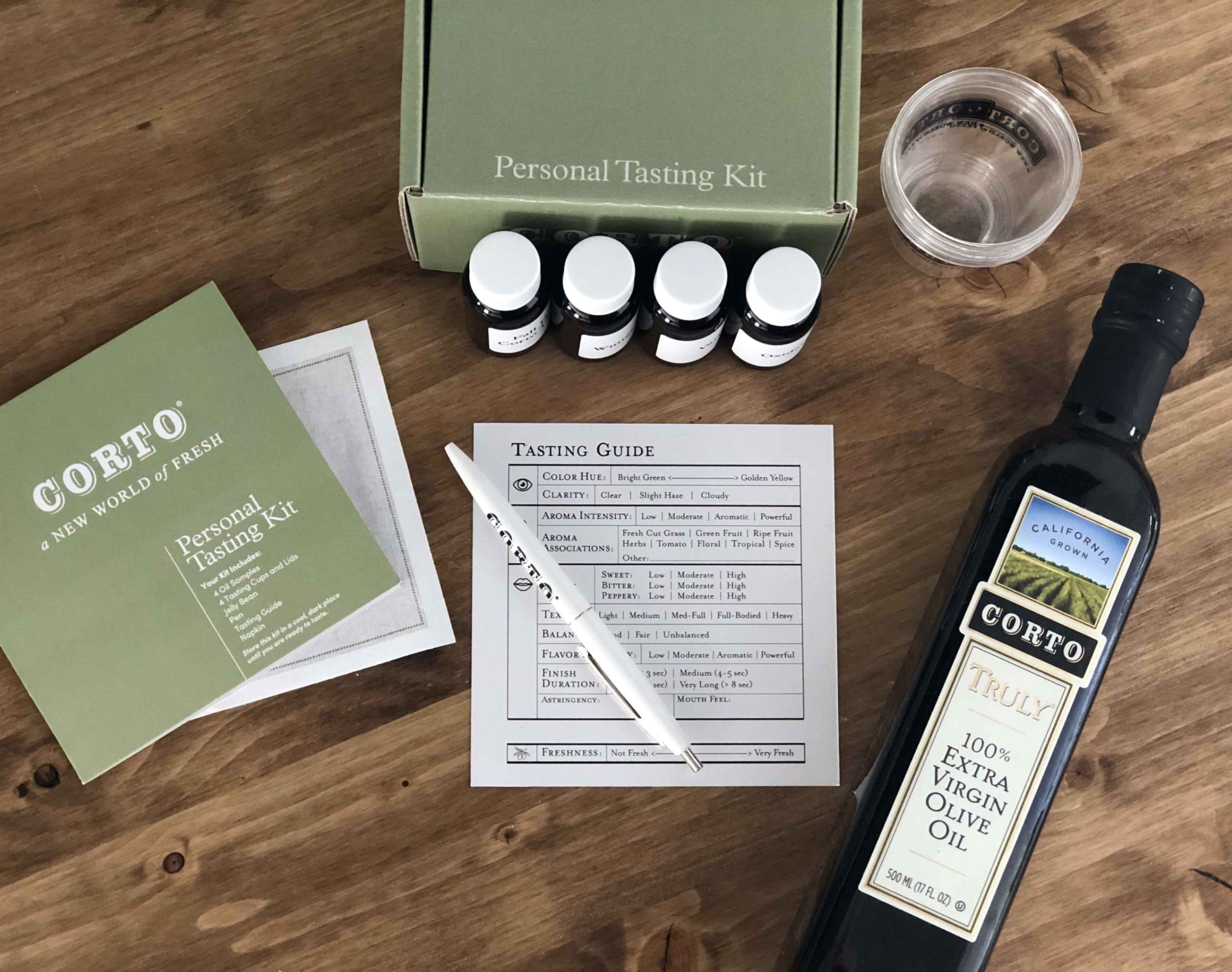 Corto Tasting Kit and Truly Bottle