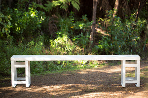 White Wooden Bench Seats