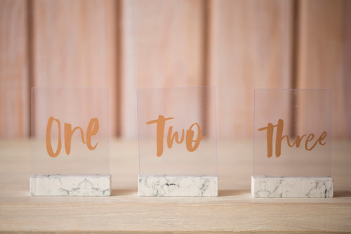Table Numbers Marble Set