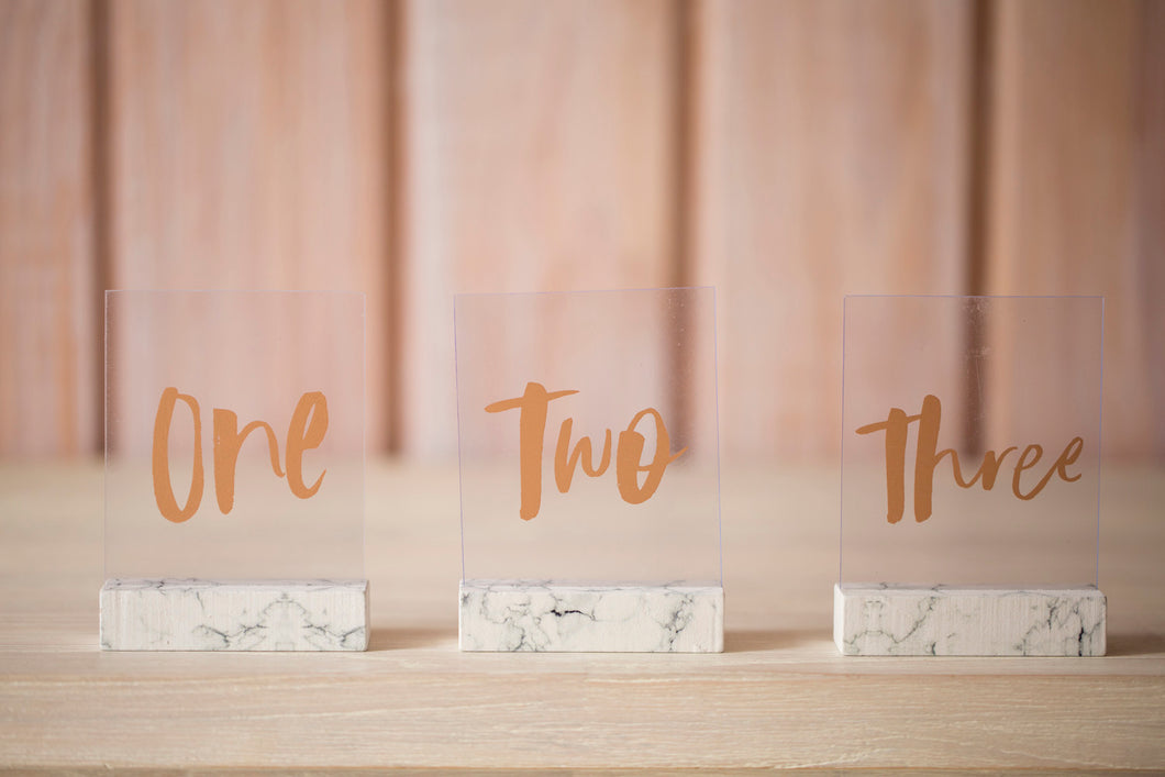 Table Numbers Marble Set