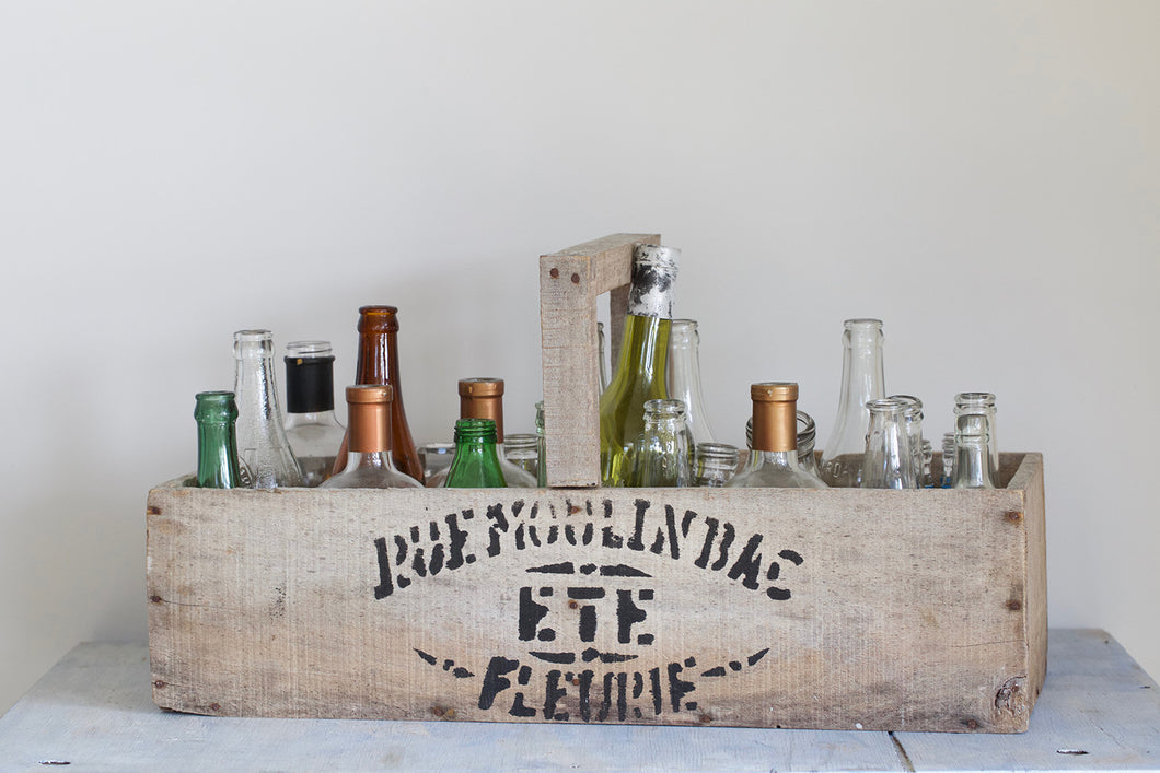 Wooden Crate with Bottles