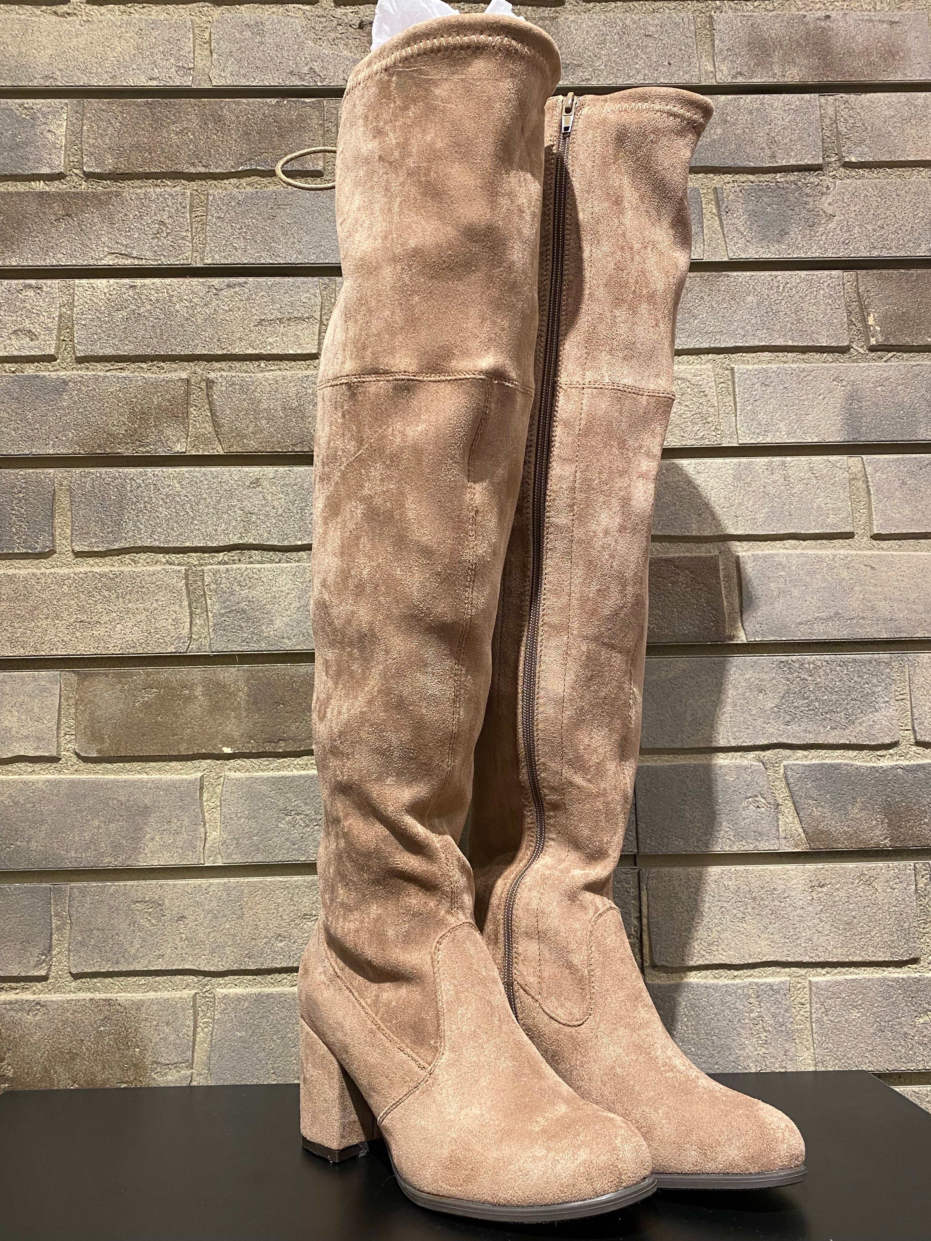 Tara - Taupe Knee High Boots