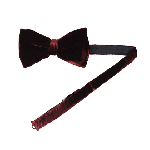 oxblood pre-tied velvet bow tie - sera fine silk