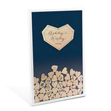 Starry Night Wedding Drop Box Guest Book with Hearts