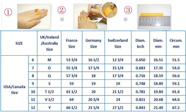 International Ring Size Conversion Chart