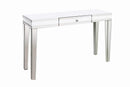 Mirrored Console Table With Single Center Drawer, Clear-Console Tables-Clear-Wood and Mirror-JadeMoghul Inc.