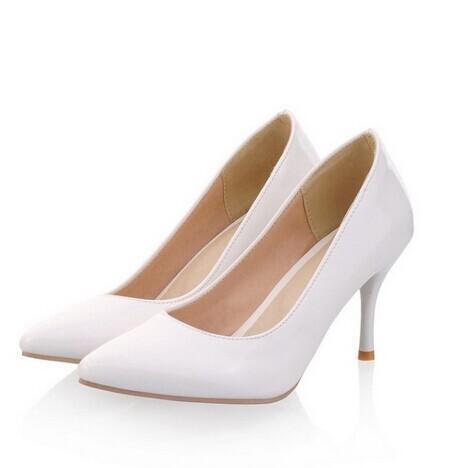 3 inch white heels