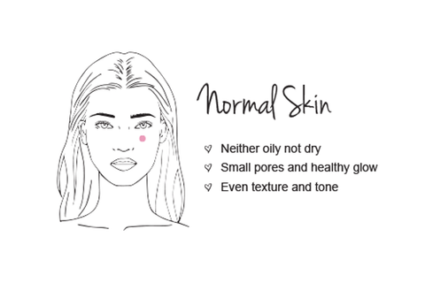 Normal skin type has a natural balance of water and lipids in the skin, allowing your skin to achieve a healthy glow. Lucky you!
