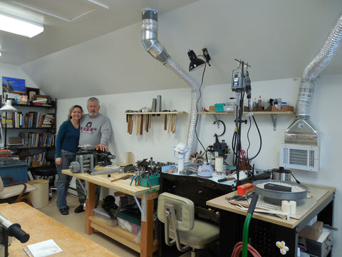 Tracy Hibsman and Dad in the studio