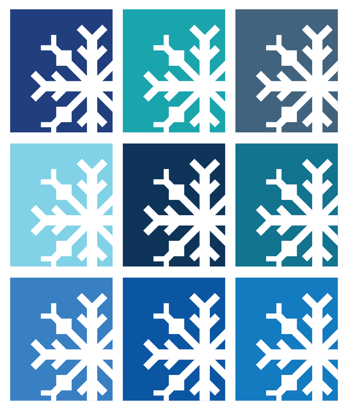 Snowflake Quilt in Blue Colors