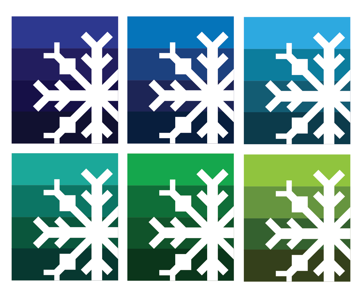 Snowflake Quilt in Gradient of Cool Colors