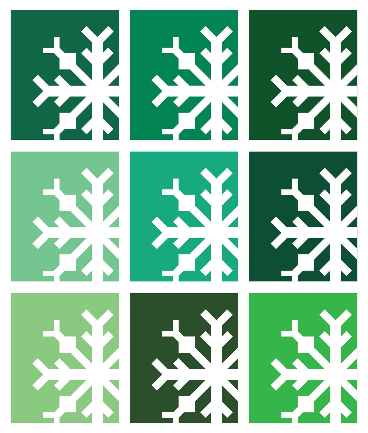 Snowflake Quilt in Green Colors