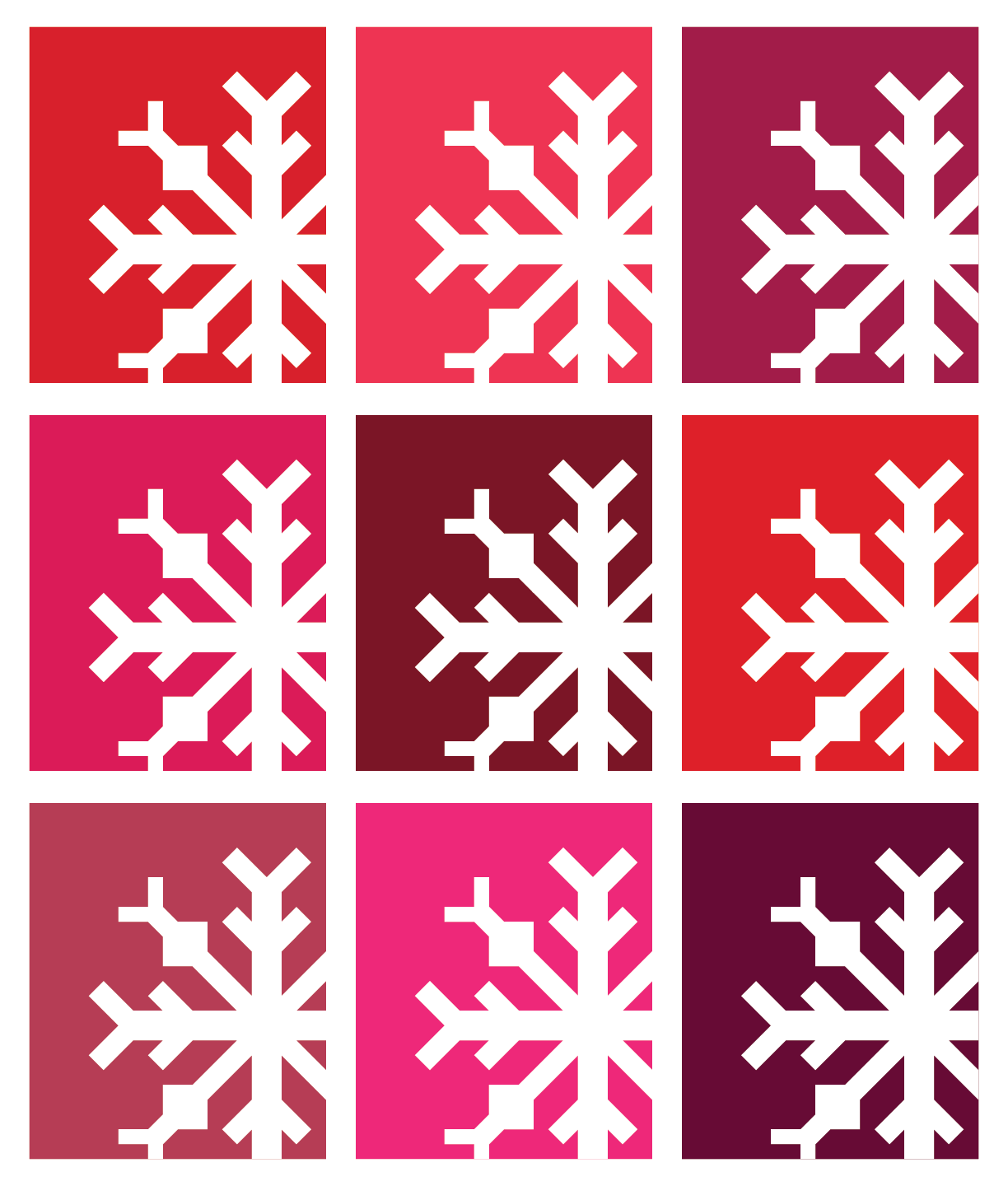 Snowflake Quilt in Red Colors