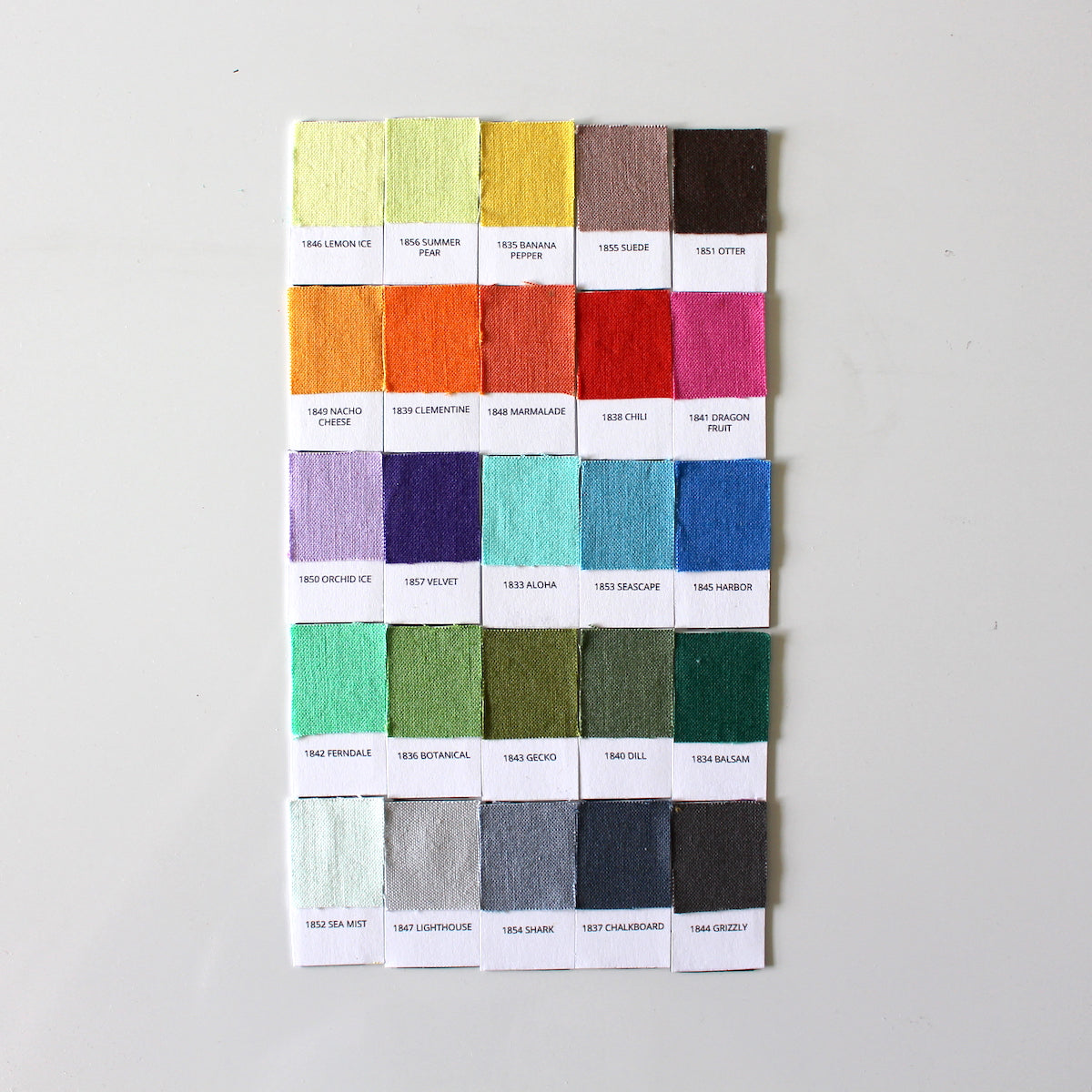 Kona Cotton fabric swatch magnets from 2019 25 new colors