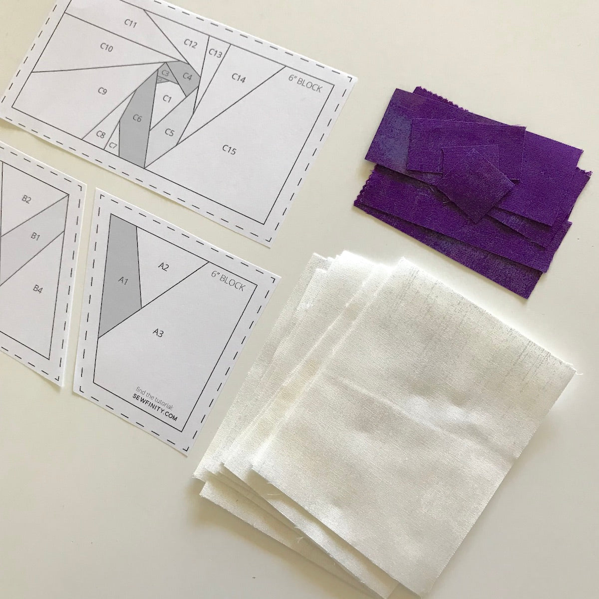 Foundation Paper Piecing Pattern and fabric