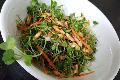 microgreens salad, recipe for microgreens salad, 