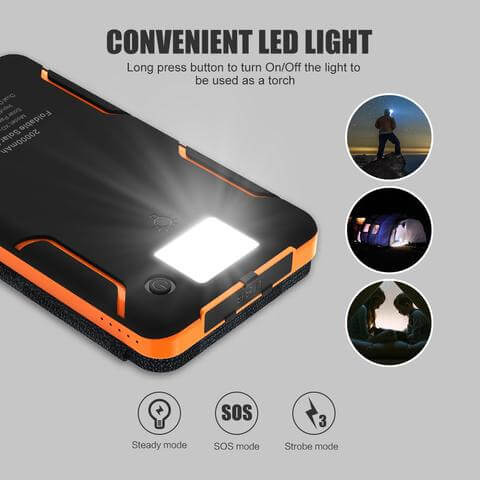 Solar Power Bank With Flashlight