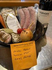 Cassoulet bowl with ingredients