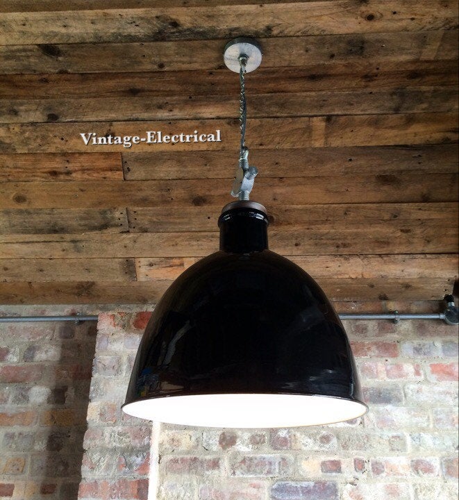 black industrial ceiling light shade