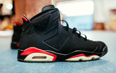 old red and black jordans