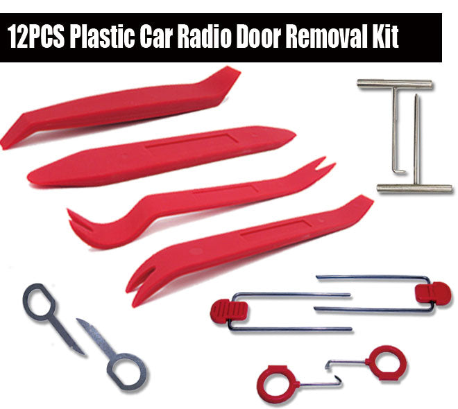 12PCS Car Radio Door Clip Panel Trim Dash Audio Removal Pry Tools Moulding Kits