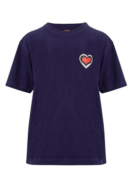 Girls Royal Blue Heart T-shirt
