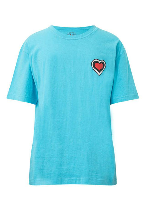 Girls Bright Blue Heart T-shirt
