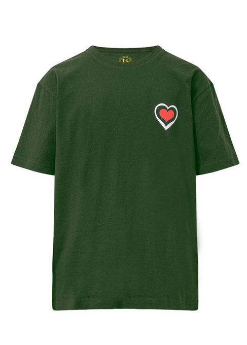 Girls Forest Green Heart T-shirt