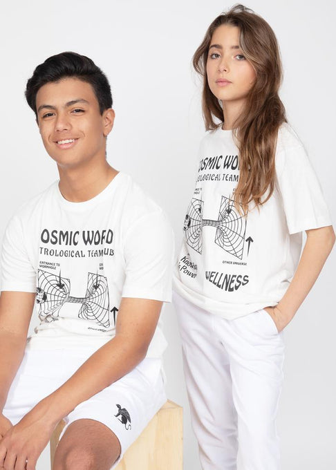 Off White Cosmic Print T-Shirt - Sislyn stewart