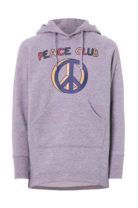 Peace Club Longline Grey Hoodie