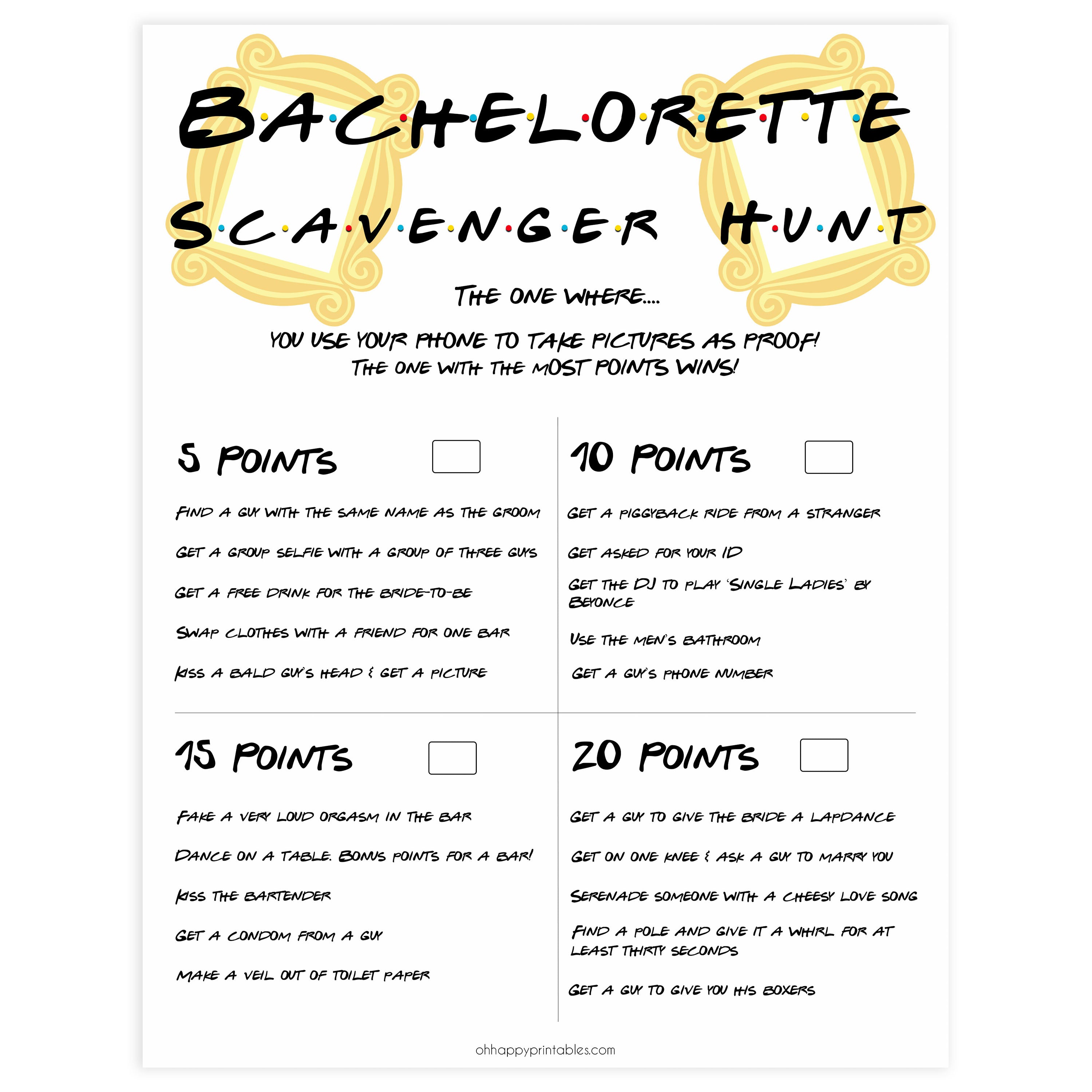 Hens Party Scavenger Hunt Template Ubicaciondepersonas cdmx gob mx