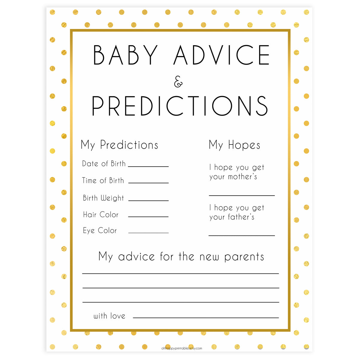 new-baby-advice-predictions-gold-dots-baby-printable-games