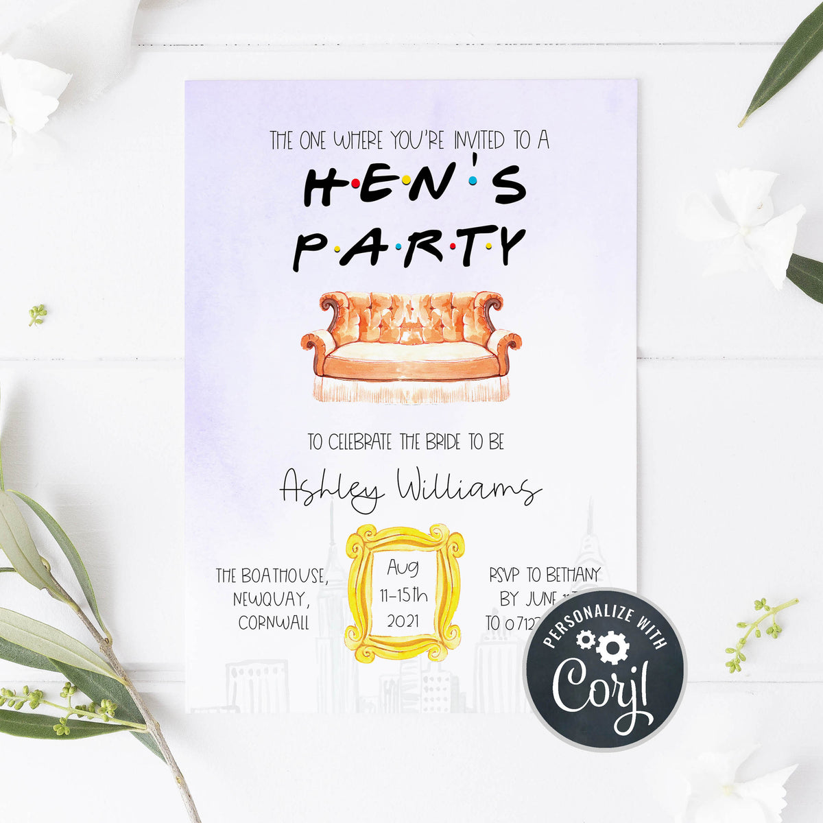 Friends Hen Party Invitation Oh Happy Printables Ohhappyprintables