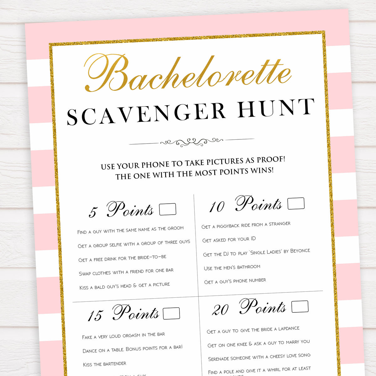 Bachelorette Scavenger Hunt Parisian Printable Bachelorette Games Ohhappyprintables