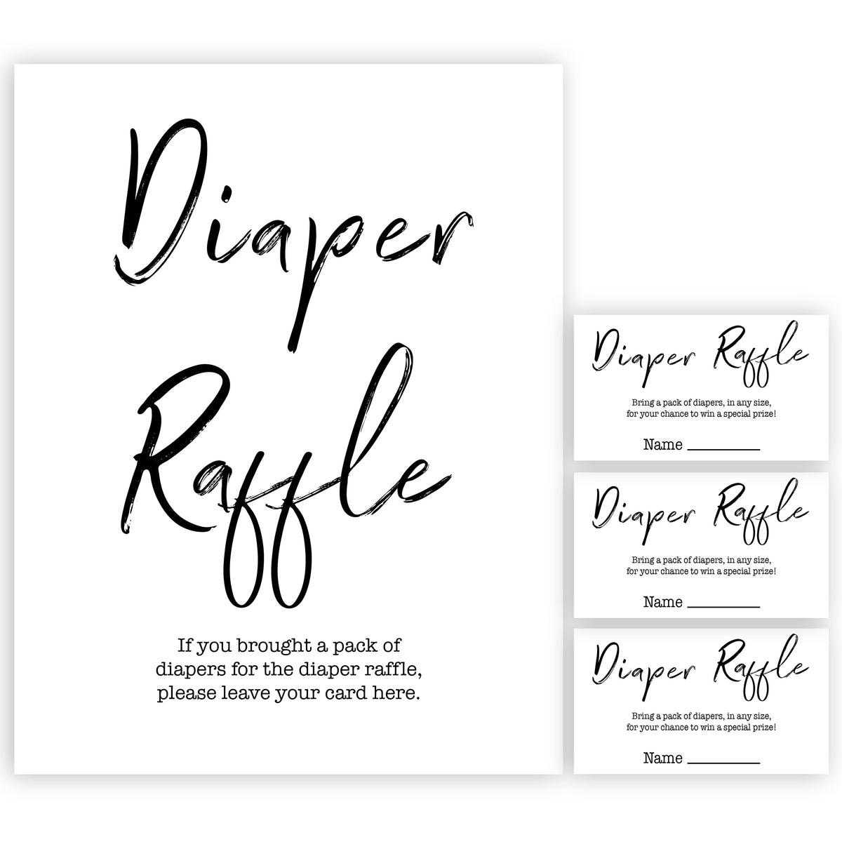 Diaper Raffle Game Gender Neutral Printable Baby Shower Games