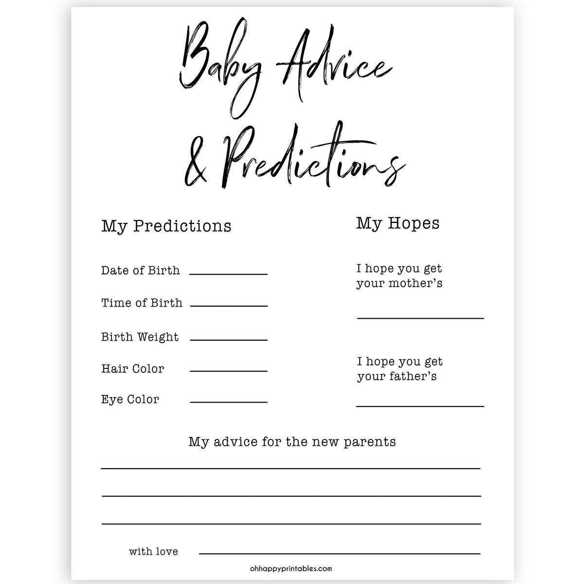 baby-advice-predictions-card-printable-gender-neutral-baby-games