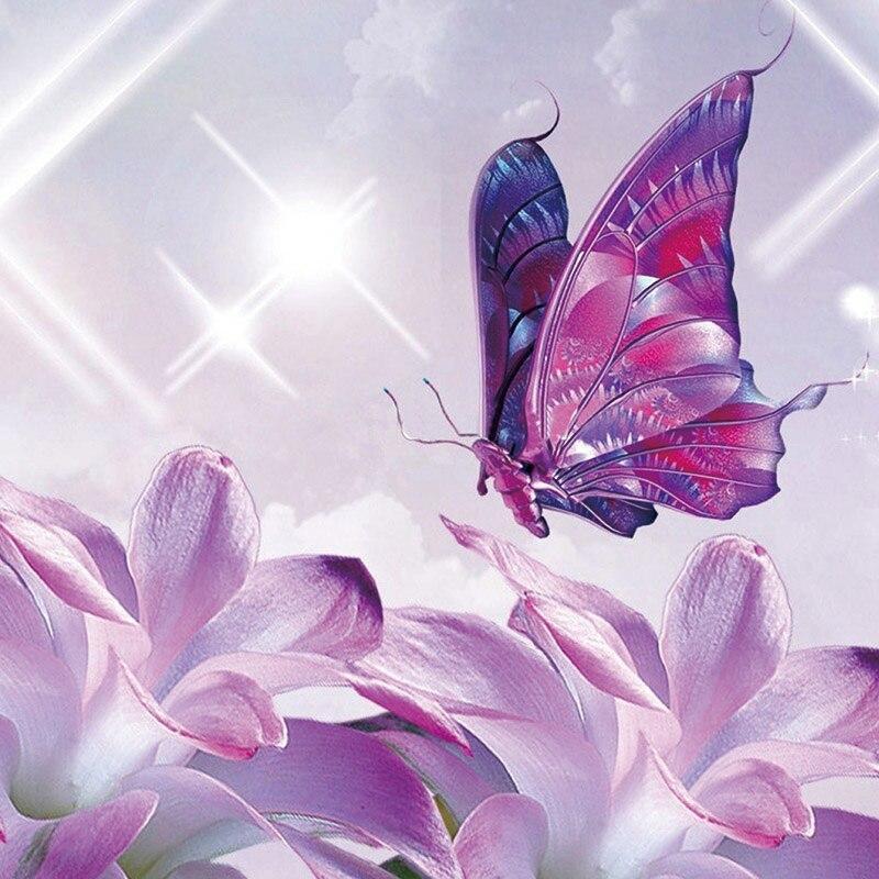 5D Diamond Painting Purple Butterfly and Flowers Kit – Bonanza Marketplace