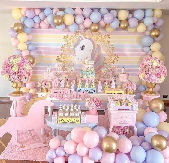 conjunto unicornio infantil festa