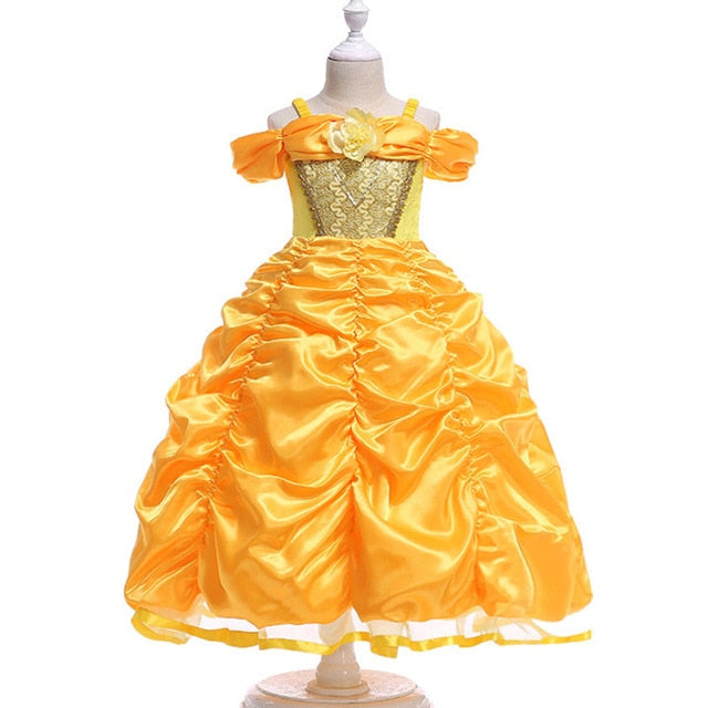 vestido da princesa bela infantil