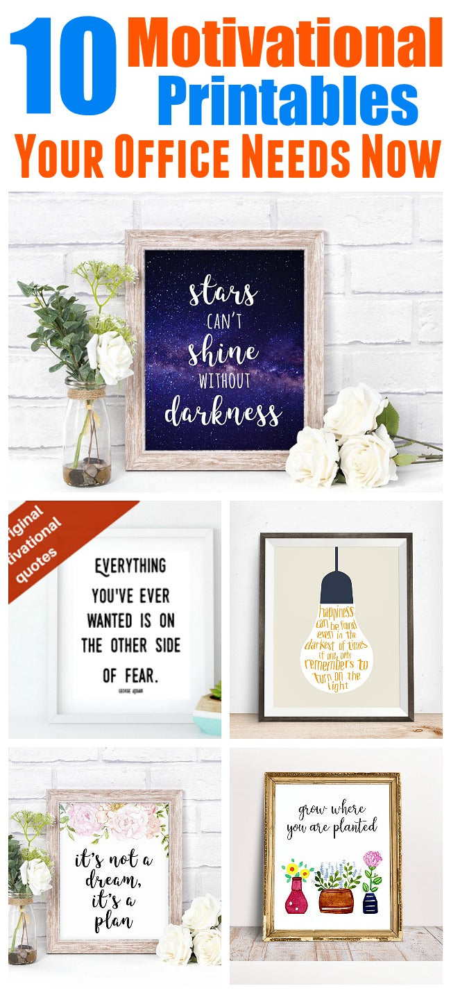 Sometimes all you need are some inspirational quotes to help you keep going through hard times. To make sure you stay motivated to complete your goals, get these motivational printables for your office! Typography and watercolor wall art included! | quotes, wall art, office decor, #printable #freePrintable #motivational #inspirational