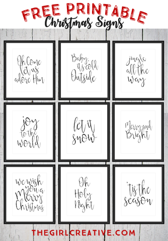 9 Free Christmas Wall Art Printables- If you're looking for last minute Christmas decor, greeting cards, or gift tags, don't bother with the stores or online shopping. Instead, check out these 25 free Christmas printables! | Christmas wall art printables, printable gift tags, holiday printables, kids activities, #freePrintables #Christmas #DigitalDownloadShop