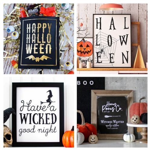 12 Free Halloween Printables- Get your home and candy ready for Halloween with free printable Halloween wall art, labels, treat bag toppers, and more! | #Halloween #freePrintables #wallArt #HalloweenDecor #DigitalDownloadShop
