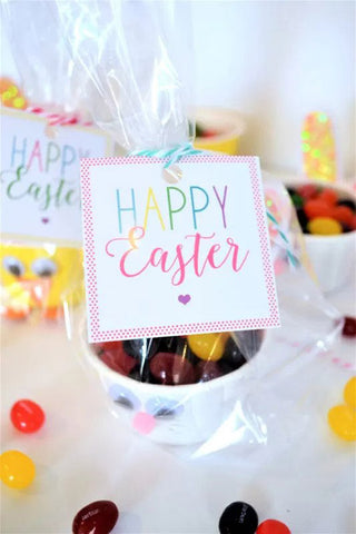 Free Printable Happy Easter Tags- These adorable free printable Easter gift tags would be perfect on Easter party favors or Easter baskets! | Easter tags for kids, Easter basket hang tags, #Easter #printable #giftTag #favorTag #DigitalDownloadShop