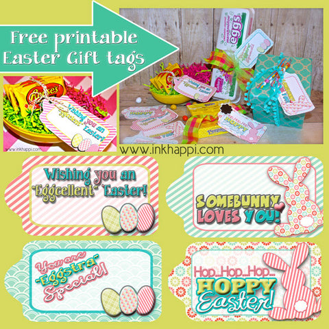 Easter Gift Tags Free Printables- These adorable free printable Easter gift tags would be perfect on Easter party favors or Easter baskets! | Easter tags for kids, Easter basket hang tags, #Easter #printable #giftTag #favorTag #DigitalDownloadShop
