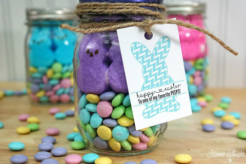 DIY Easter Favor Jar Tags- These adorable free printable Easter gift tags would be perfect on Easter party favors or Easter baskets! | Easter tags for kids, Easter basket hang tags, #Easter #printable #giftTag #favorTag #DigitalDownloadShop