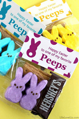 Peeps Easter Free Printable Treat Bag Toppers- Make your Easter favors and candy gifts look egg-stra cute this year with some of these adorable free printable Easter treat bag toppers! | Easter party favors, Easter printable, #freePrintables #printable #Easter #treatBags #DigitalDownloadShop