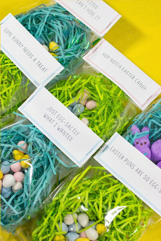 Free Printable Punny Easter Treat Bag Toppers- Make your Easter favors and candy gifts look egg-stra cute this year with some of these adorable free printable Easter treat bag toppers! | Easter party favors, Easter printable, #freePrintables #printable #Easter #treatBags #DigitalDownloadShop