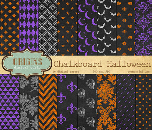 Free Chalkboard Halloween Paper Patterns- If you're looking for free Halloween digital papers to use in your next project, you have to look at these! Some are licensed for commercial use! | free digital paper, Halloween backgrounds, Halloween patterns, #freePrintables #digitalPaper #Halloween #backgrounds #scrapbooking #graphicDesign #digitalPapers #DigitalDownloadShop