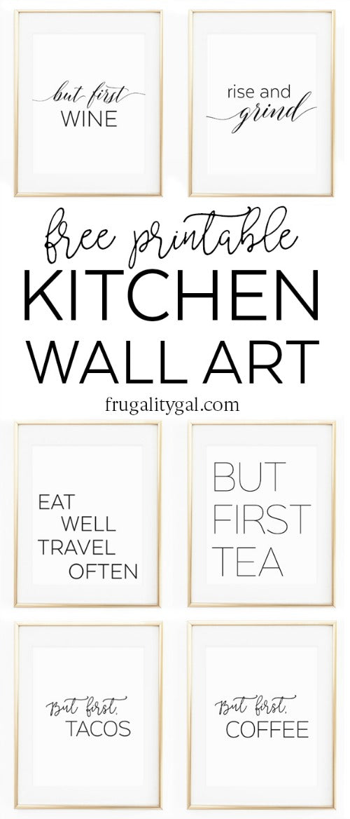 10 Gorgeous Kitchen Printables You Need to Print- Printables are an easy and inexpensive way to update your kitchen's decor! To help you find the best wall art prints for your kitchen, here are 10 gorgeous kitchen printables you won't want to pass up! Farmhouse style and typography prints included! | art print, dining room, food, cooking, baking, #printable #wallArt #freePrintables #decor